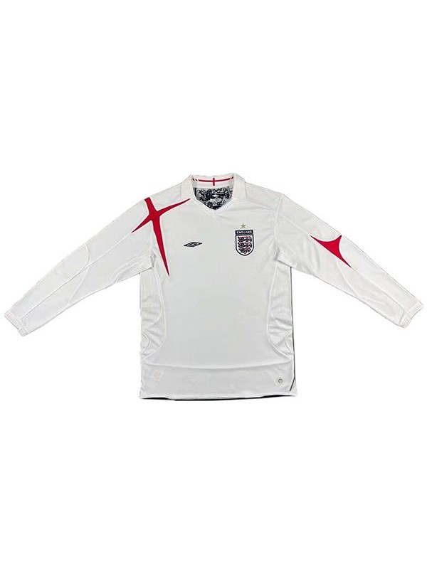 England maillot rétro Angleterre domicile Premier match de football vintage à manches longues pour hommes, premier maillot de sport pour hommes, maillot de sport 2006